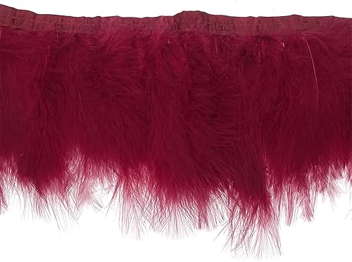Turquía Marabou Hackle - Adornos de flecos de plumas decorativas para manualidades, paquete de 2 yardas (blanco)