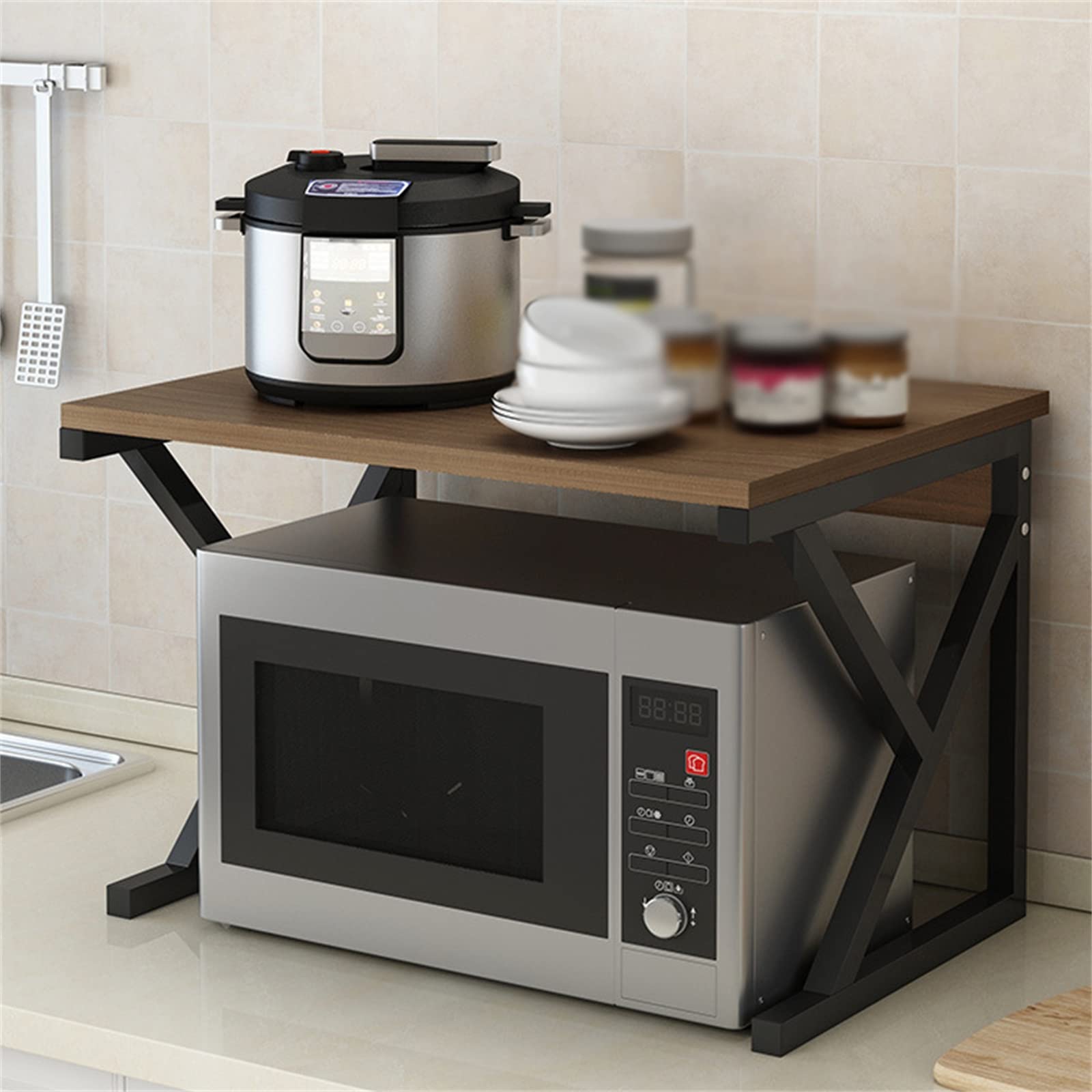 Support d'étagère à micro-ondes à 2 niveaux pour remédier au manque de place