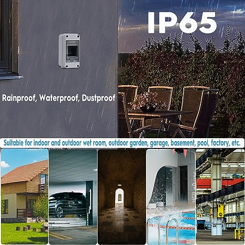 Miniatura 5 de Caja Estanca Exterior Electrica 3 Módulos, Ip65 A Prueba De Agua Caja De Distribución De Superficie, Con Bloque De Terminales Carril Din Y Accesorios, Caja Conexiones Electricas Para Jardín Exteriores
