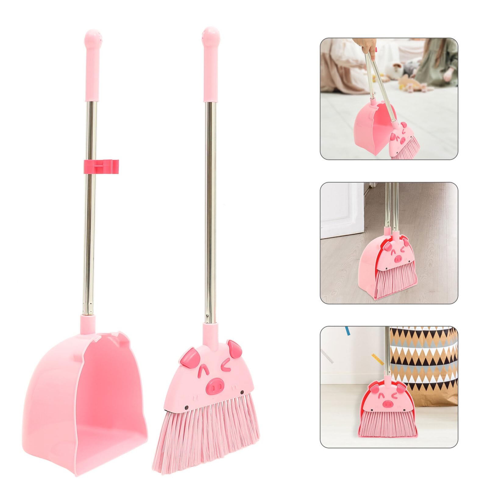 Juego de Escoba y Recogedor 1 Set para Niños Pequeños Rosa