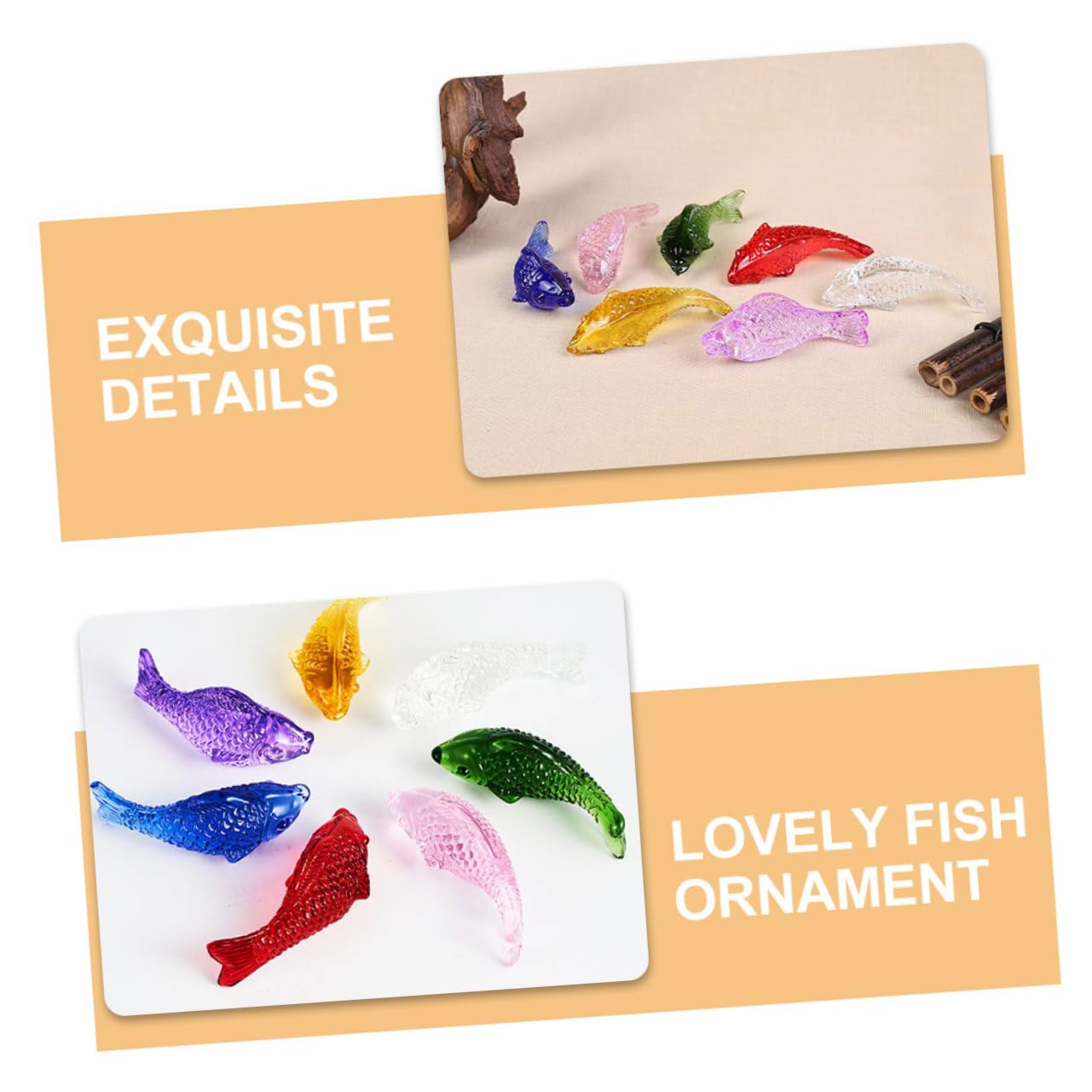 Cabilock 32piezas Estatuas De Peces De Cristal Adornos para Acuario y Decoración De Escritorio Accesorios De Acuario Figuras De Peces para Hogar Transparente