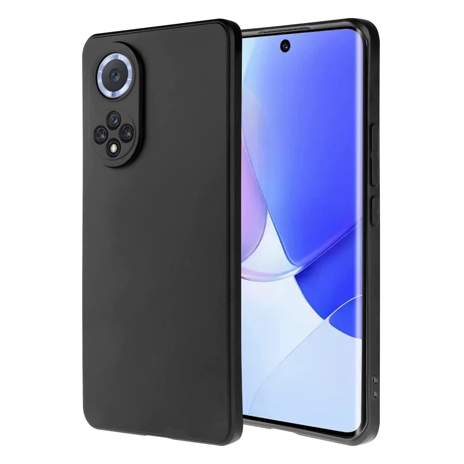 Maykela Silicone Cover Case Cover Compatible with Huawei Nova 9 Thin with Camera Protection Soft Interior Slim Fit Flexible Phone Case (for Huawei Nova 9-Black)