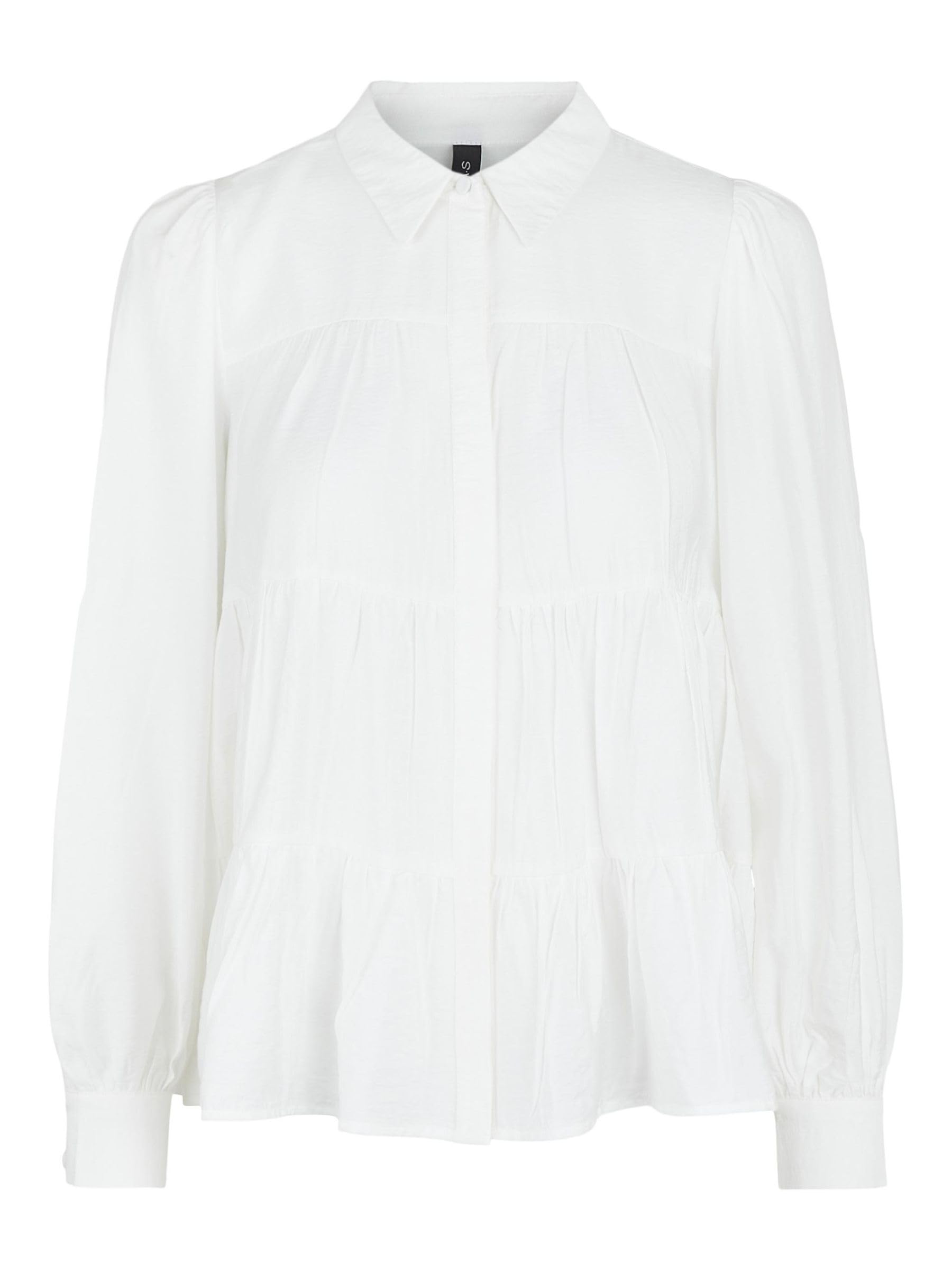 YAS Women's Yaspala LS Shirt S. Noos Blouse, Star White, Large