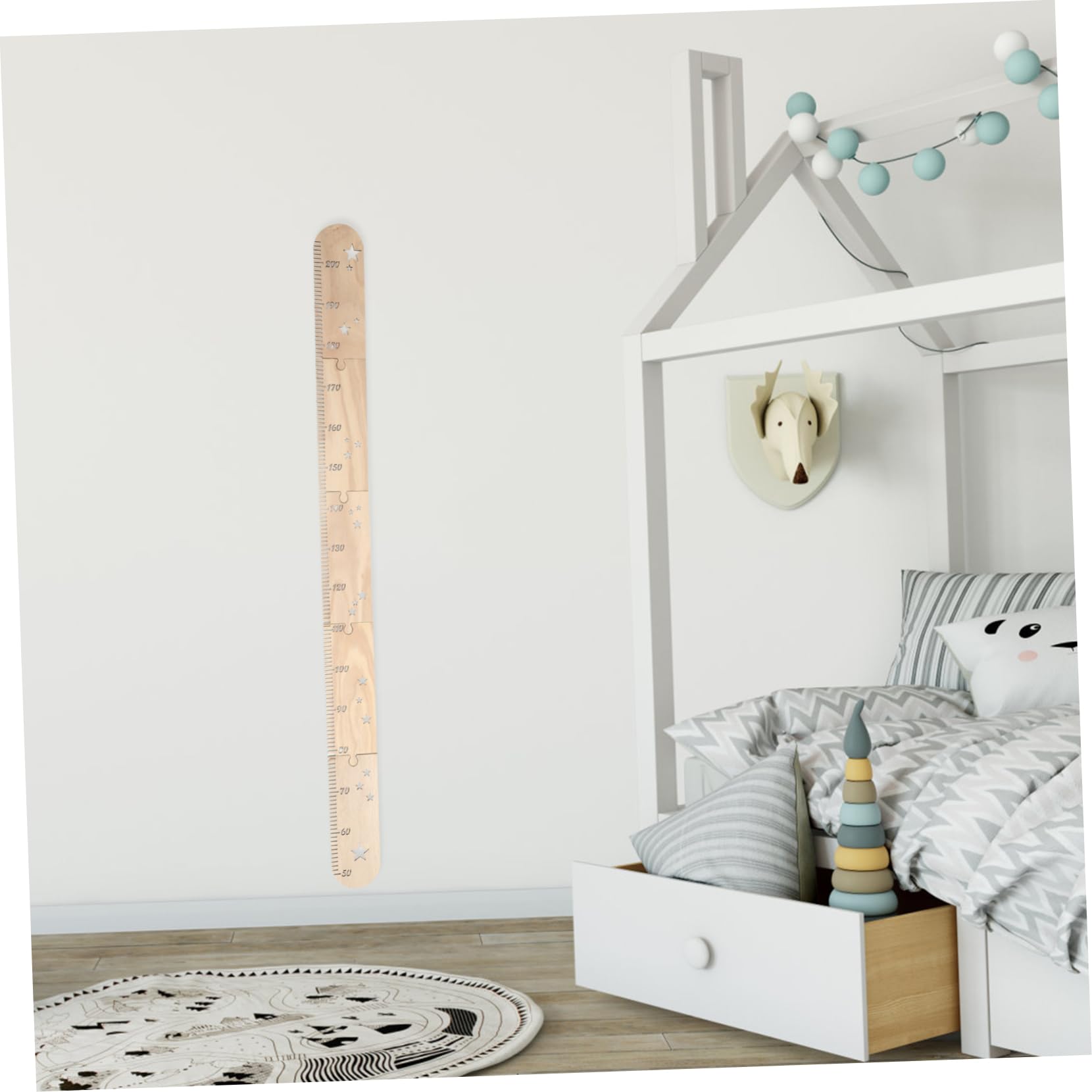 Cabilock 5 Sätze Höhenlineal Spielzimmer- Wandtafel Für Kindergröße Wachstumstabelle Für Kinder Höhenmessung Wandlineal Mit Einfachem Design Wachstum Diagramm Höhe Wandlineal Hölzern