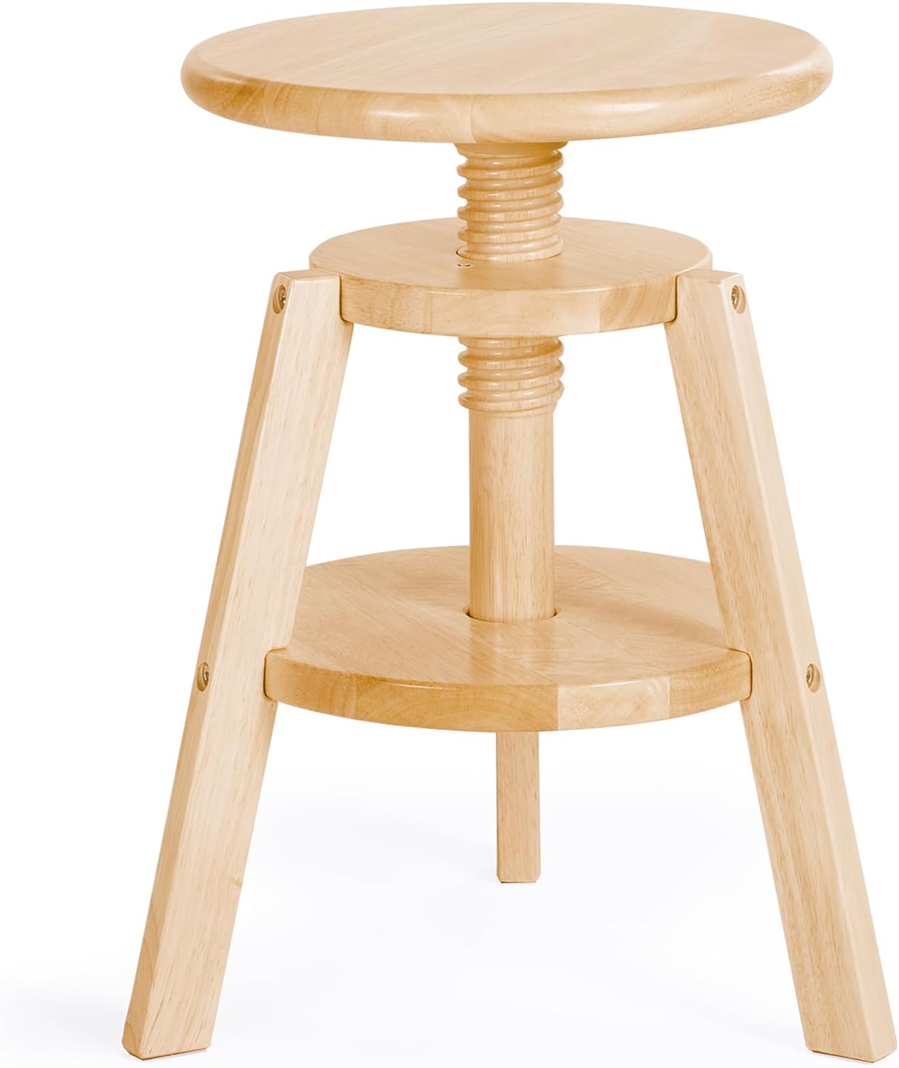 Guidecraft Adjustable Drafting Wooden Stool-Natural: Drafting Chair for Kids, 16”-18” Inch Swivel Stool for Kids' Art Studio Furniture | Toddler Chair for Drawing, Painting, and Crafting