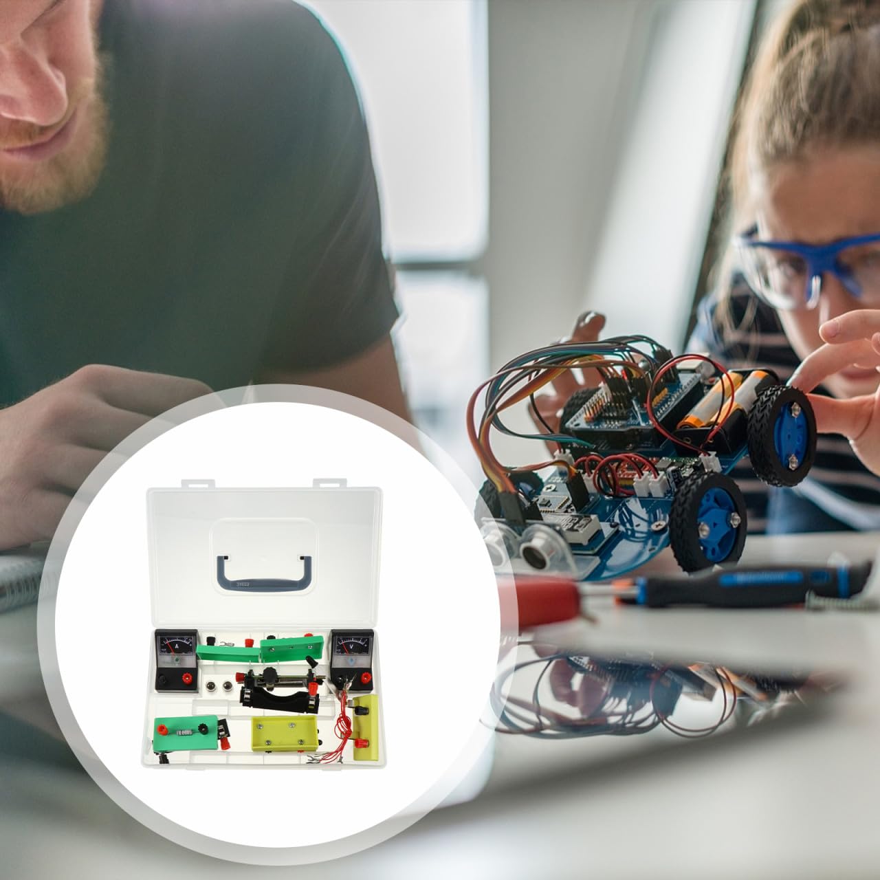 Didiseaon Kit de Experimentos de Electricidad para Secundaria Diseño Portátil y Material PVC para Aprendizaje Práctico de Física Color Aleatorio