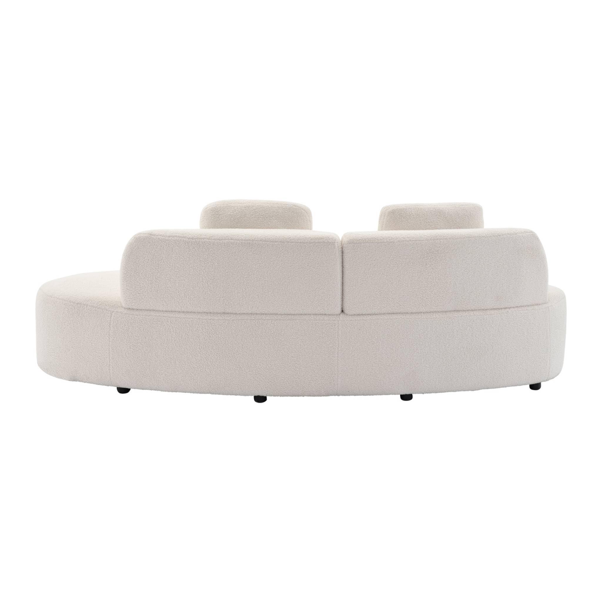 3 Sitzer-Sofa, mit organischer Komma-Form und Bouclé-Bezug - WAVE B 232 x T 97 x H 68cm