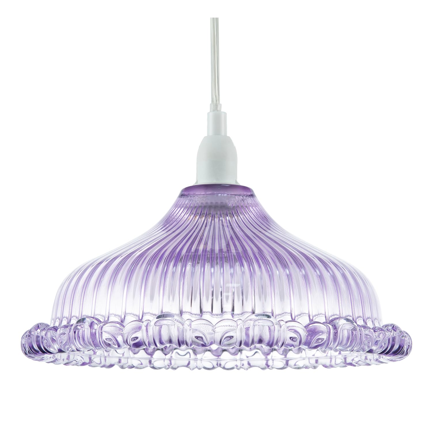 Happy Homewares - Pendant Light Shade - Glass - 12cm - Purple