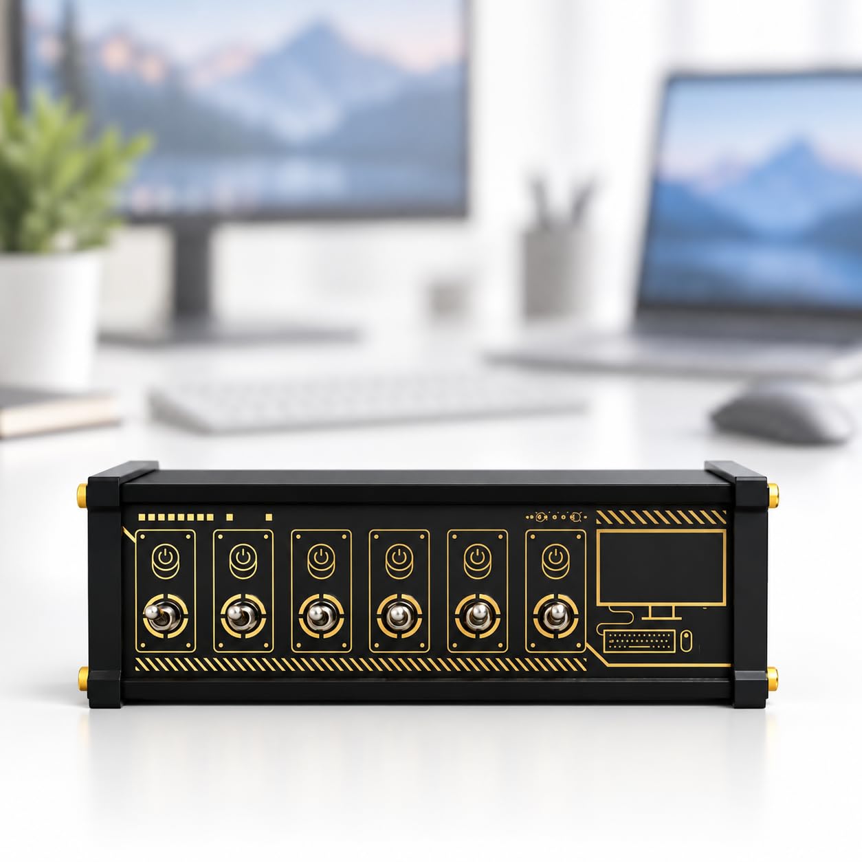 Switcher USB A 6 Porte, 6 Interruttori Individuali con Spia Luminosa, per Condividere Dispositivi USB, Ideale Come Regalo per Il Fidanzato, per Ufficio, Home Entertainment E Piccoli Studi.