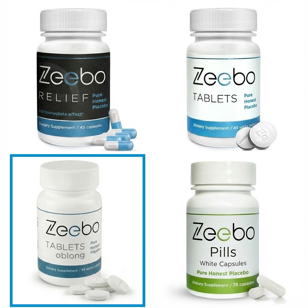 Amazon.com : Zeebo Tablets Oblong - Placebo Pills Elongated Shape