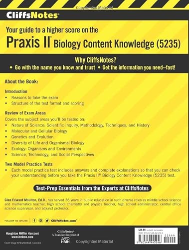 CliffsNotes Praxis II Biology Content Knowledge (5235), 2nd Edition (Cliffsnotes Test Prep)