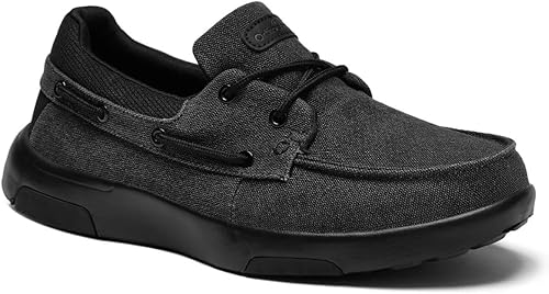OrthoComfoot Mocasines ortopédicos sin cordones para hombre mocasines casuales de lona para fascitis plantar con soporte de arco, cómodos zapatos