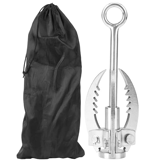 Edelstahl Outdoor Grappling Hook Kletterklaue 3 Klauen Klapphaken für Outdoor Klettern und Bergung