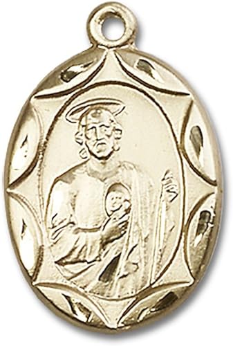 Miniatura 2 de Saint Medal Collection Colgante de San Judas relleno de oro de 1 x 58 pulgadas con cadena pesada, Metal