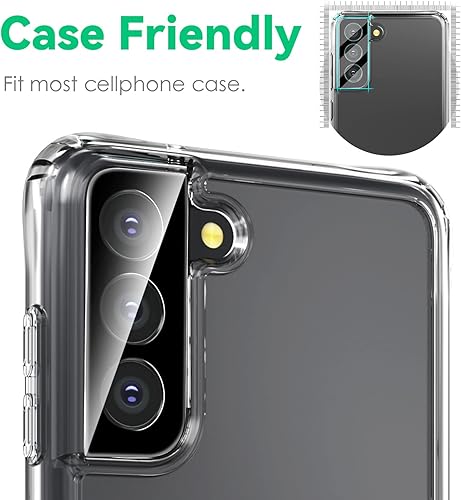 Miniatura 6 de CloudValley Protector de lente de cámara para Samsung Galaxy S22 y S22 Plus, ultrafino Protector de pantalla de cristal templado antiarañazos Flim