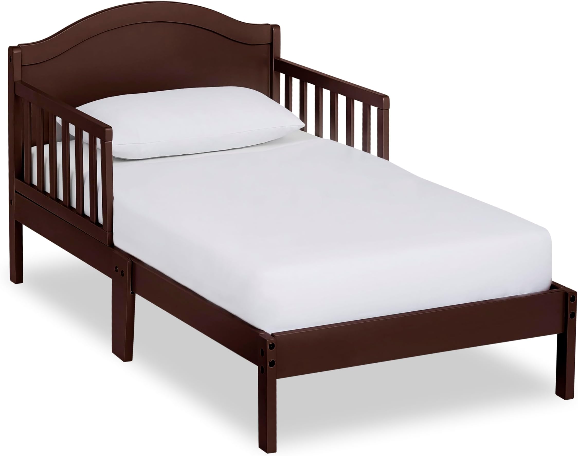 Dream On Me Sydney Toddler Bed in Espresso, Greenguard Gold Certified, BSA Certified, Low To Floor Design, Non-Toxic Finish, Safety Rails, Made Of Pinewood