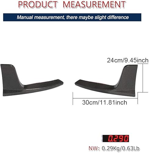 Miniatura 5 de JC SPORTLINE Divisores traseros de fibra de carbono para Tesla Model 3 Sedan 2017-2022 parachoques trasero Canards, aletas de parachoques trasero de
