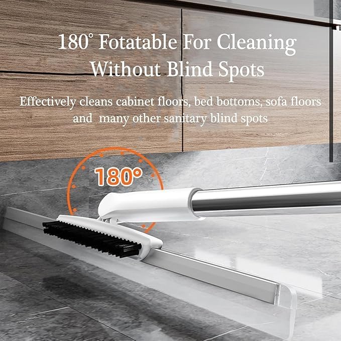 Image of Heavy Duty Floor Wiper with Brush | 2-in-1 Floor & Tile Cleaning Tool | Strong Steel Handle, Sturdy Brush & Wide Rubber Wiper for Home, Bathroom & Outdoor Use (HEVY Wiper)