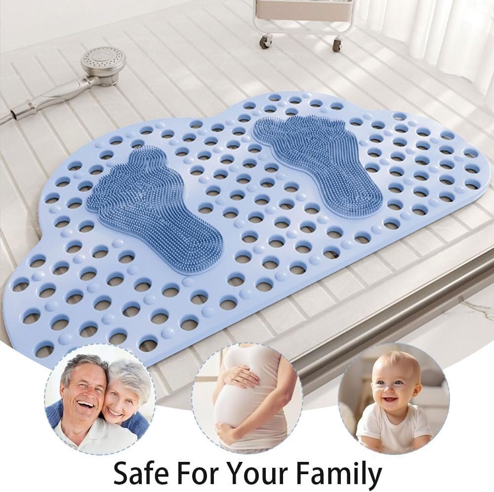 Tapis de Bain/Douche/Salle de Bain Doux avec ventouses puissantes – en Forme de Nuage