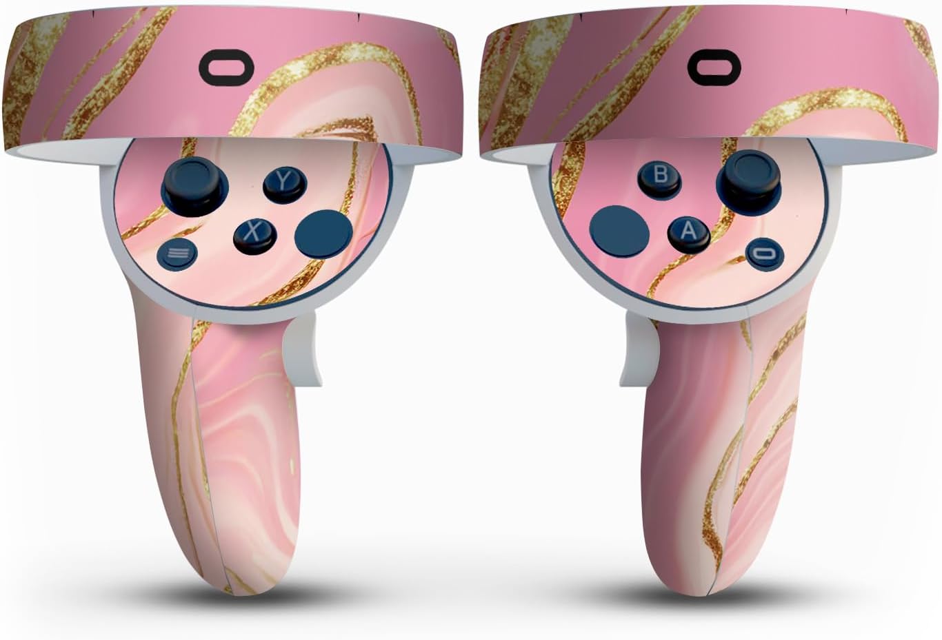 Head Case Designs Pink and Gold Marble Vinyl Sticker Skin Decal Cover Compatible with Meta Quest 2