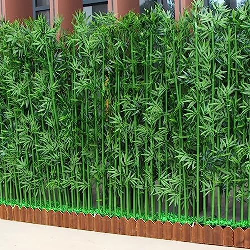 Brise-vue bambou artificiel avec base bois pour cacher vis-à-vis