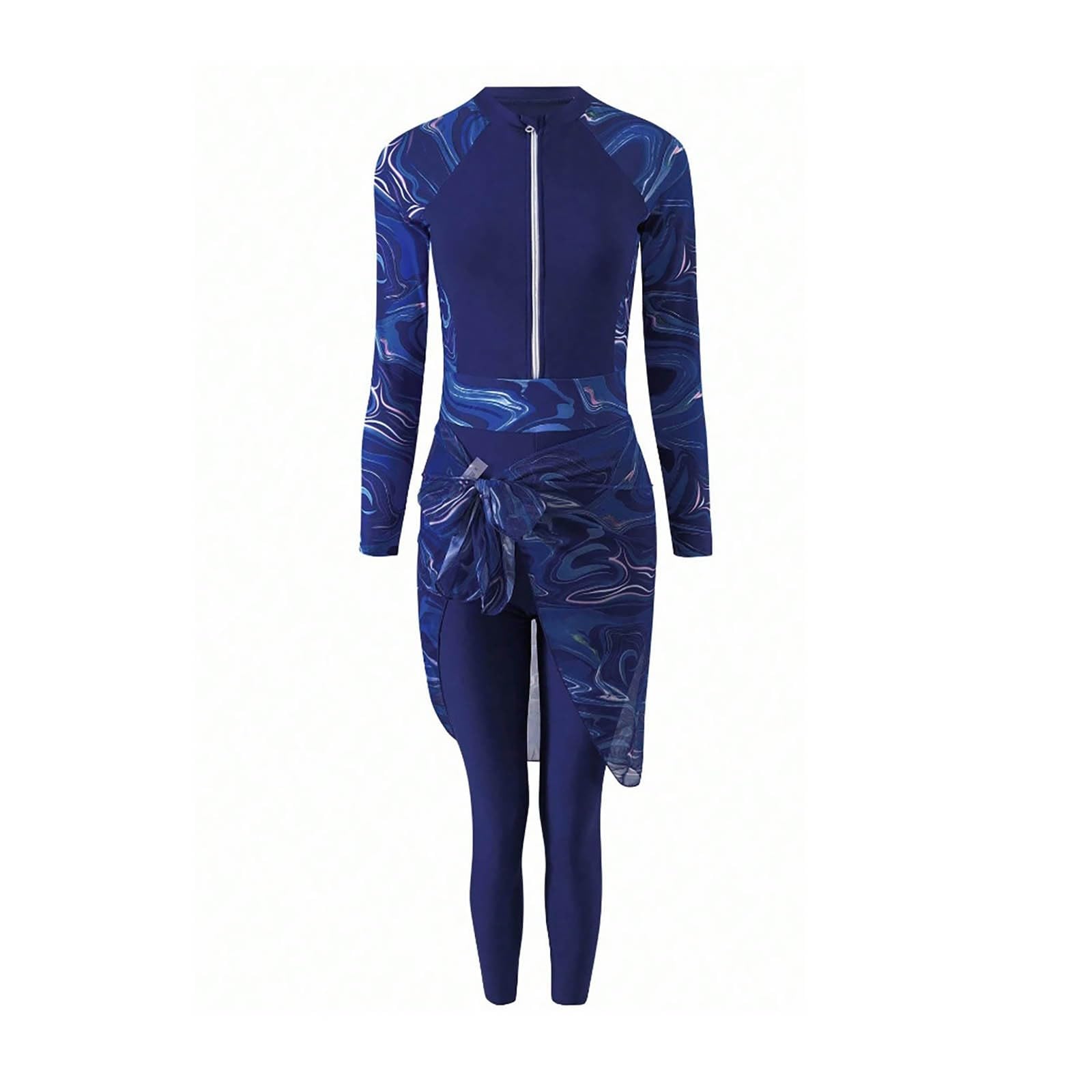 Burkini, costume da bagno da donna musulmano, con protezione solare totale, con copertura completa, tankini, a maniche lunghe, 3 pezzi, costume da bagno Hijab
