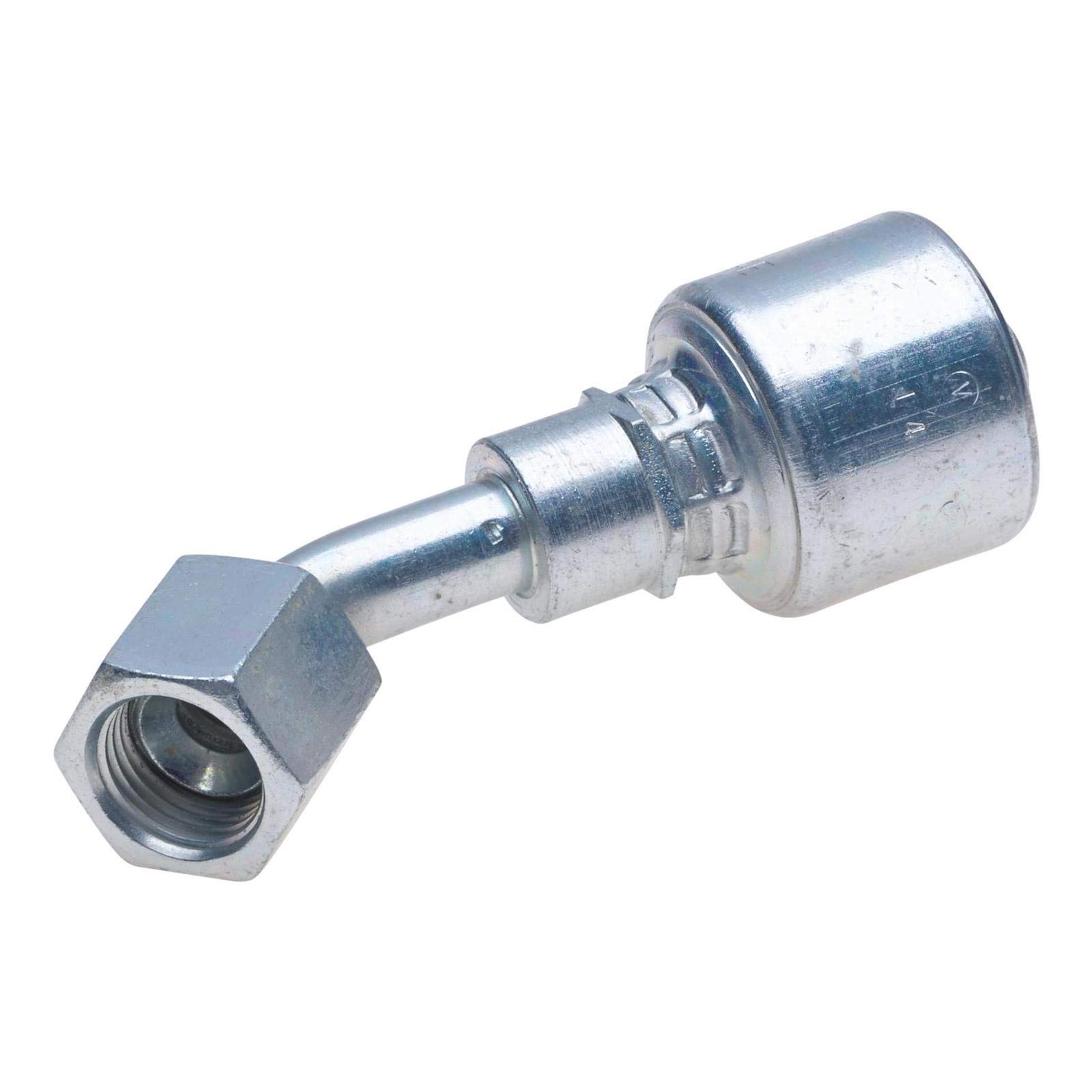 Gates G25175-0404 Female JIC 37 Flare Swivel - 45 Bent Tube (MegaCrimp)