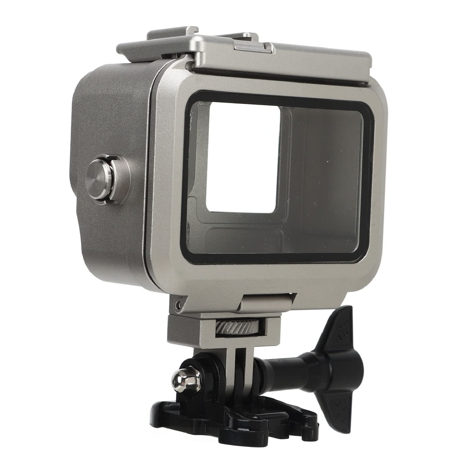 Protective Housing, Double Cold Shoe Lock Design Aluminum Metrial Aluminium Alloy Frame Case Light Weight 9H Tempering Glass for Underwater Shooting