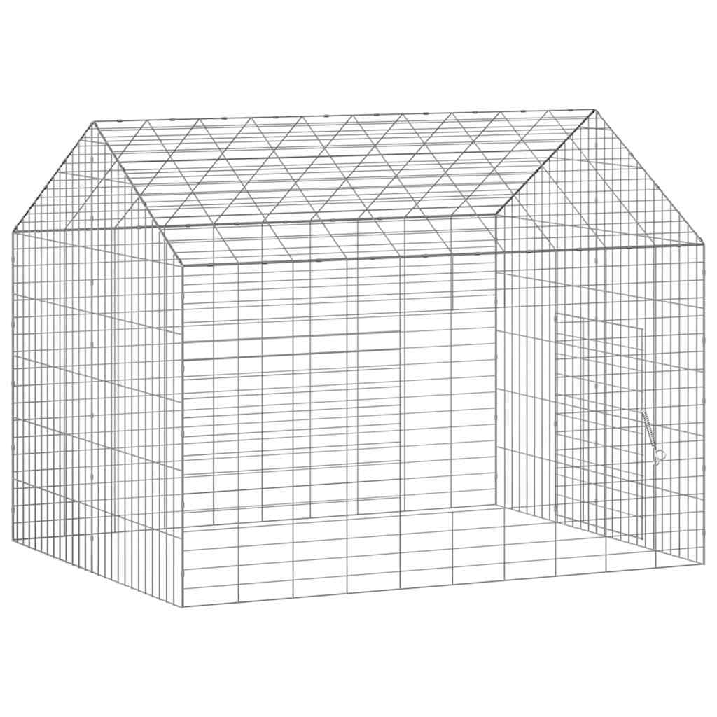 Jaula para conejos para exteriores, 100 x 78 x 78 cm, acero galvanizado, color plateado | Jaula de jardín de acero galvanizado, resistente a la intemperie y duradera para exteriores.