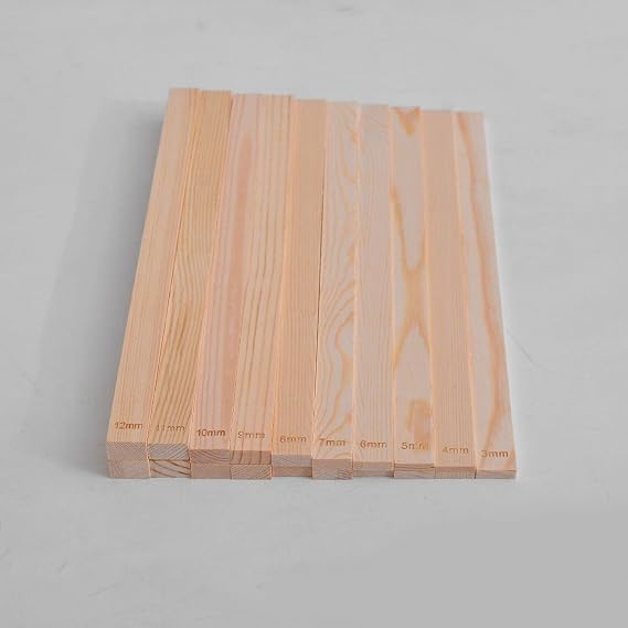 10pcs Pottery Clay Rolling Pin Thickness Guides Set, 3mm 5mm 7mm 10mm 12mm