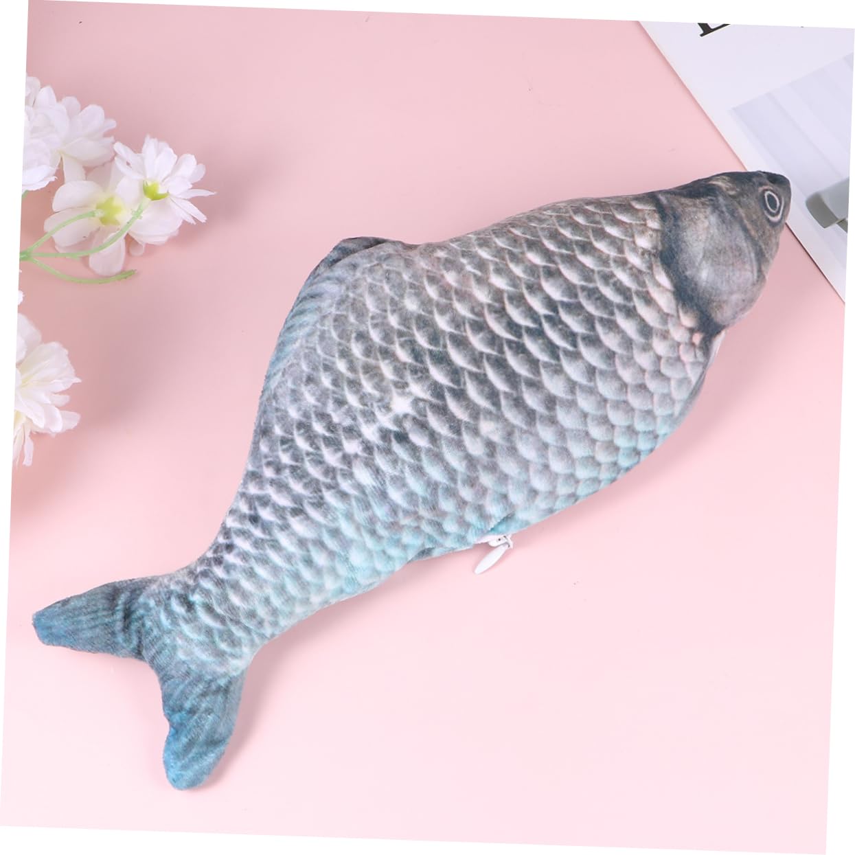 VANZACK 3pièces Jouet Poils De Poisson Électrique Rechargeable pour Chat Stimule Instinct De Chasse des Chats Amusant Saut De Poisson Peluche Style Crucian