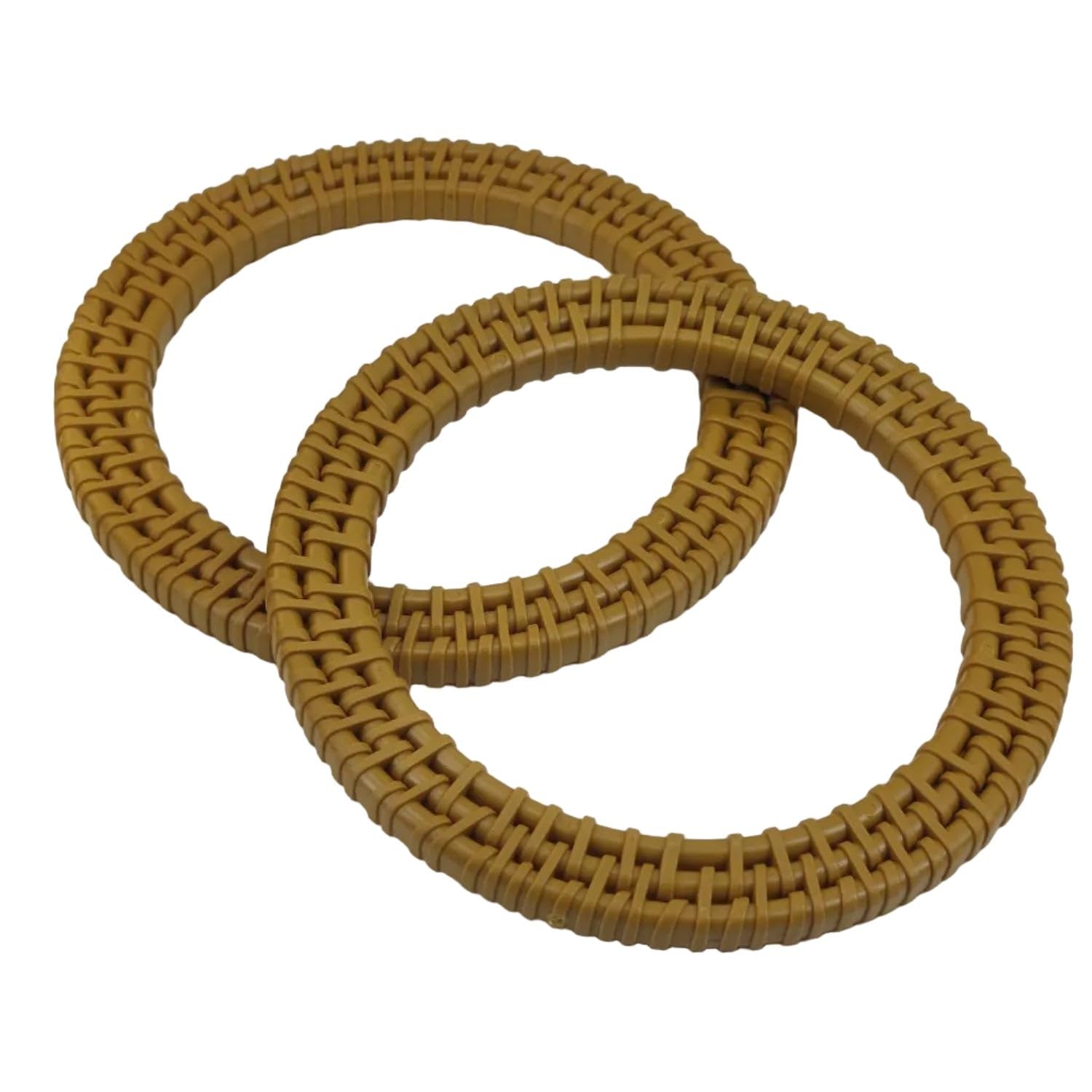 Aumni Crafts Braided Round Purse Bag Handles (2 Pieces) 4.5 Inch 8mm Light Brown for Making Accessories Spare Replacements-image-33