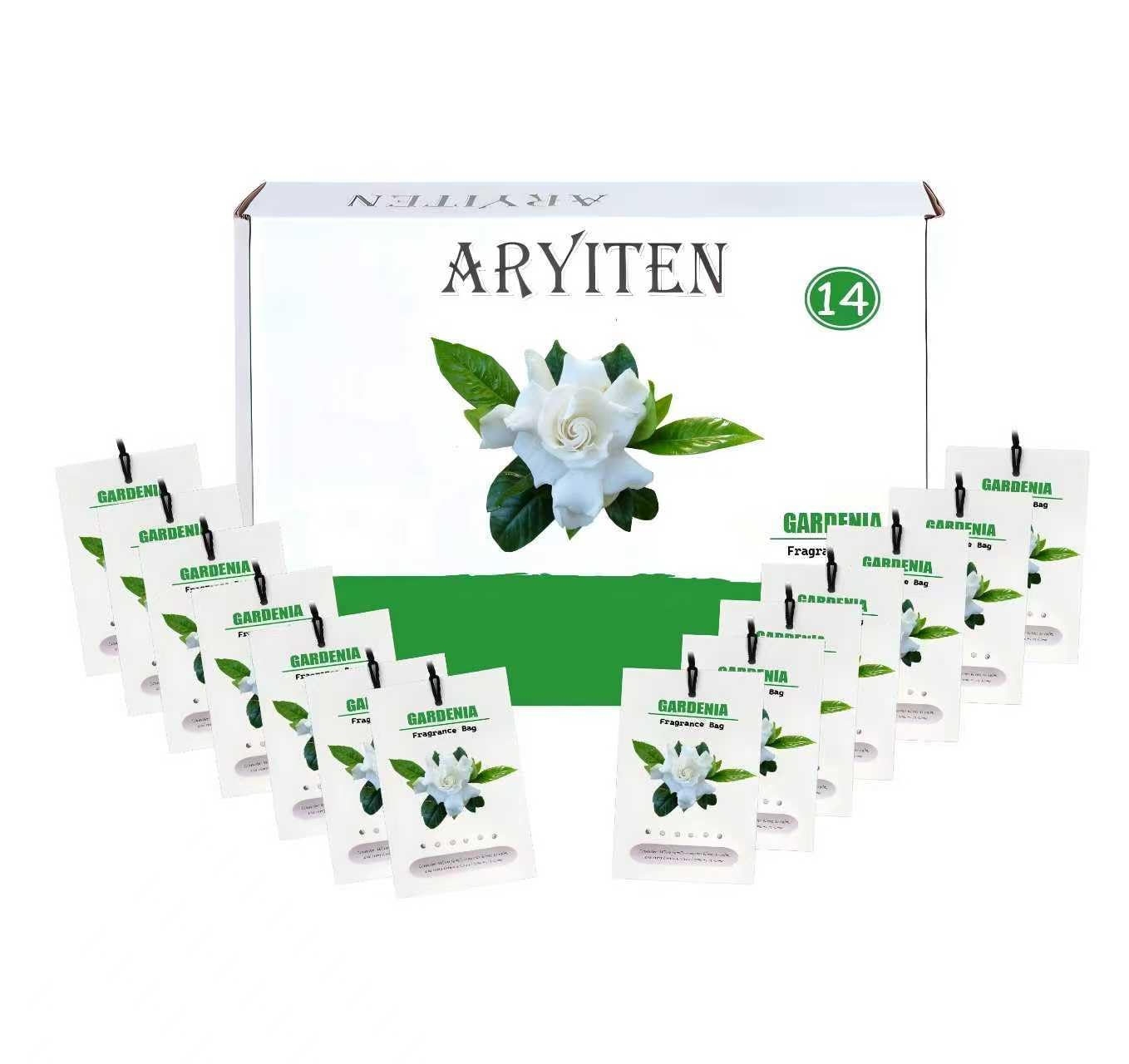 Aryiten 14 Packs Large Gardenia Scented Sachets for Closet Deodorizer Drawers, Hanging Long Lasting Potpourri Bags Home Fragrance