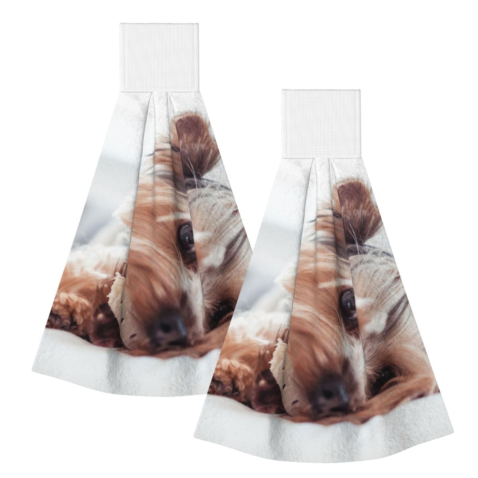 DOPKLNA Yorkshire Terrier, 2 Pcs Hanging Coral Fiber Hand Towels for Bathroom, Absorbent Kitchen Towels