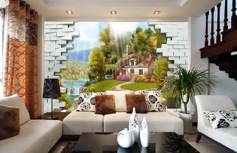 Papier peint intissé peinture à l'huile paysage rural poster géant mural