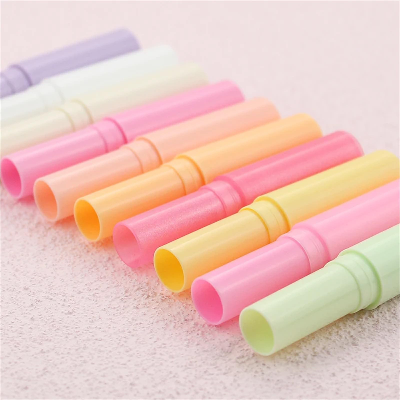 Contenitori per balsamo per le labbra, 30/50/100 pezzi, 4 ml, contenitori per balsamo per labbra con tappi, portatili, mini tubetti vuoti, per rossetti, cosmetici da viaggio (beige, 50 pezzi)