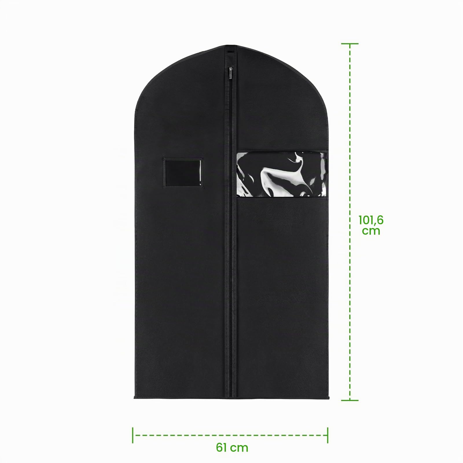 KEEGH Kleidersäcke für Die Aufbewahrung 20 Stück, Anzug Schutzhülle-100cm | Kleidersack Anzug Schwarz 60x100cm Vliesstoff für Kleiderhülle Anzugsack Abendkleid Brautkleid Kleidersack Anzug