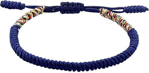 Miniatura 42 de Pulseras tibetanas hechas a mano con cuerda roja para él y ella, pulsera de la amistad, pulsera de la amistad, hilo negro y rojo para protección