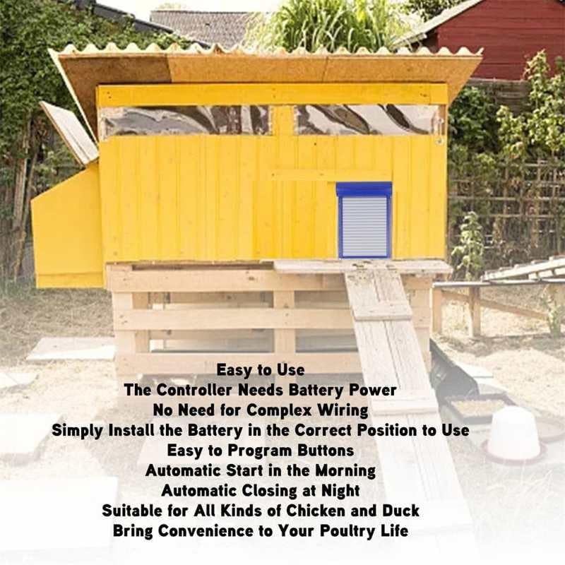 Automatyczne Drzwi Do Kurnika Z Ustawianiem Czasu Rolowana Kurtyna Otwieracz Kurczaka Hodowli Drobiu Kaczego I Gęsiego Bezpieczny I Niezawodny