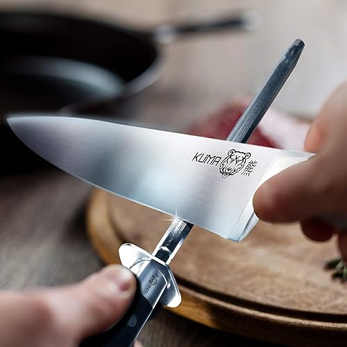 Miniatura 3 de KUMA Juego de cuchillos de chef multiusos y afilador de cuchillos de cocina, cuchillo de chef de 8 pulgadas para tallar, cortar, cortar y afilar