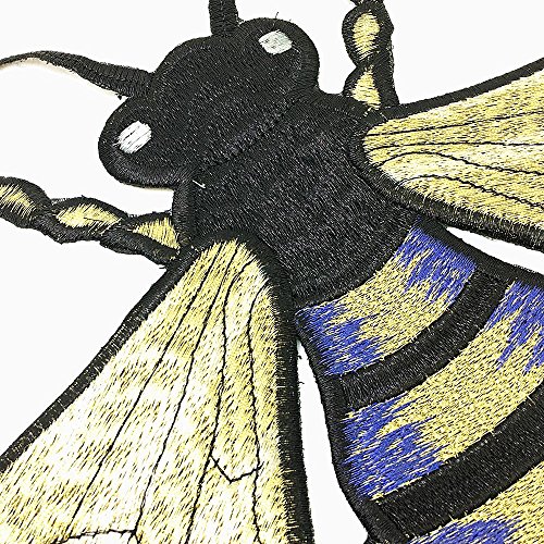 Super Insect Series Gold Embroidery Garment Decoration Accessories - Bee Full Embroidery Patch(4 Pcs Patch) #TOP3