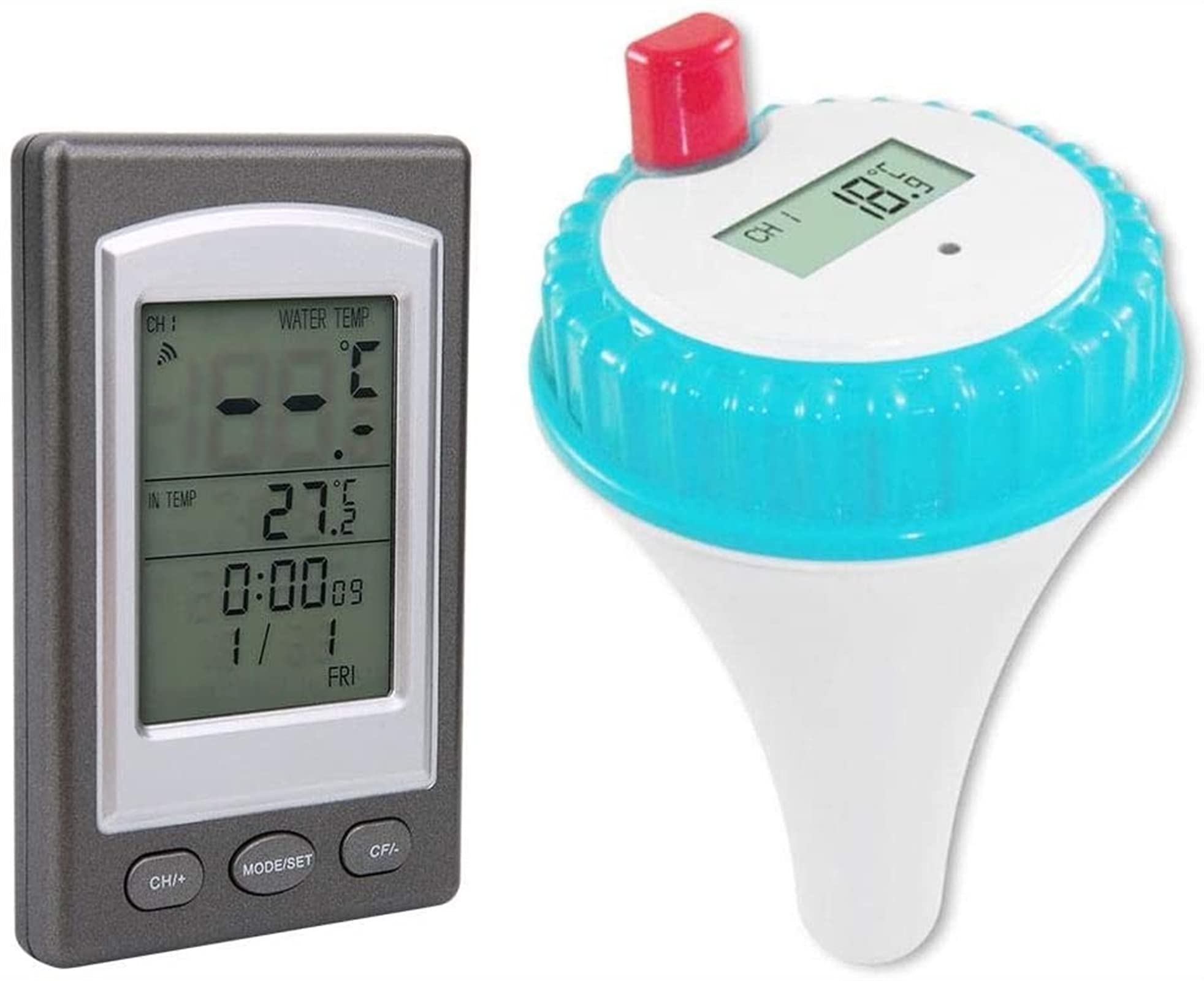Thermomètre de la Piscine, Thermomètre floteux sans Fil Thermomètre de température de l'eau pour la Piscine, Spa, Baignoire, Bain à remous, Aquarium, étang