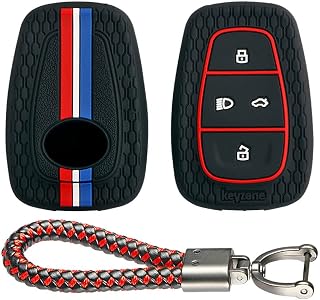 keyzone Striped silicone key cover and keychain compatible forPunch.EV,Altroz,Nexon.EV,Punch,Tigor.EV,New Safari,Tiago.Ev,... Price In India