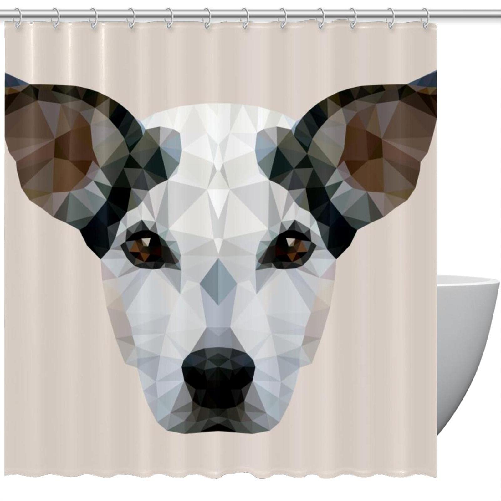 Rideau de douche imperméable fini les fuites motif chien 183x183