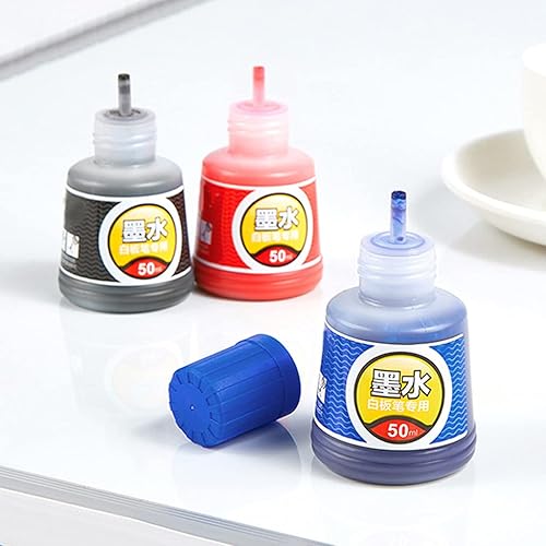 Miniatura 9 de CUCUDAI 1 botella de tinta de repuesto de 1.7 fl oz para recargar tintas, rotulador de pizarra blanca, negro, rojo, azul, 3 colores, suministros de