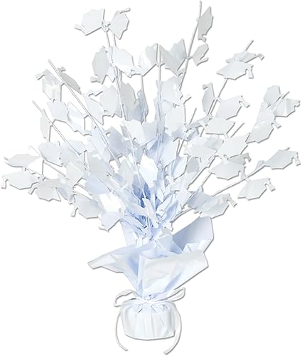 A Beistle Creation 50807-W Gleam 'N Burst Centre de table pour diplômé, Blanc