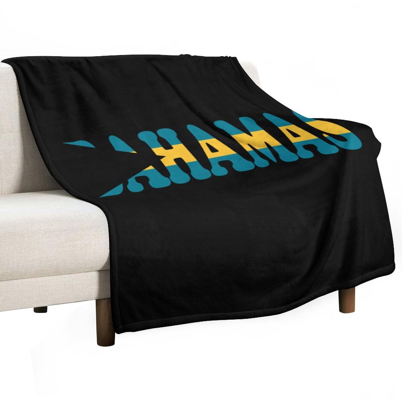 Cgsbngha Style Bahamas Flag Flannel Fleece Blanket Lightweight Soft Throw Blankets For Sofa Couch Bed Chair