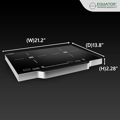 Miniatura 2 de Equator Luz portátil de 21" para placa de inducción de 2 quemadores con mango de aluminio 110V