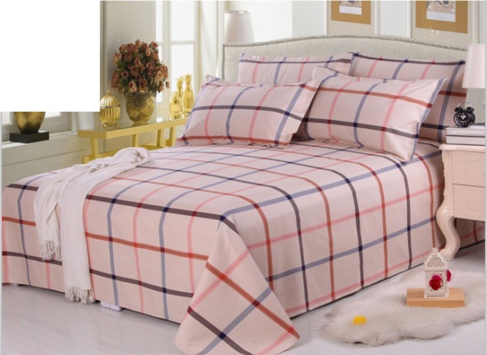 Drap de lit feuilles de Vichy épais contre le froid pour grand lit double