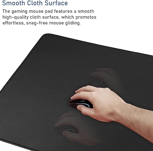 Miniatura 3 de Alfombrilla de mouse grande extendida para juegos con bordes cosidos, 47.3 x 23.6 pulgadas, almohadilla de escritorio con base de goma natural